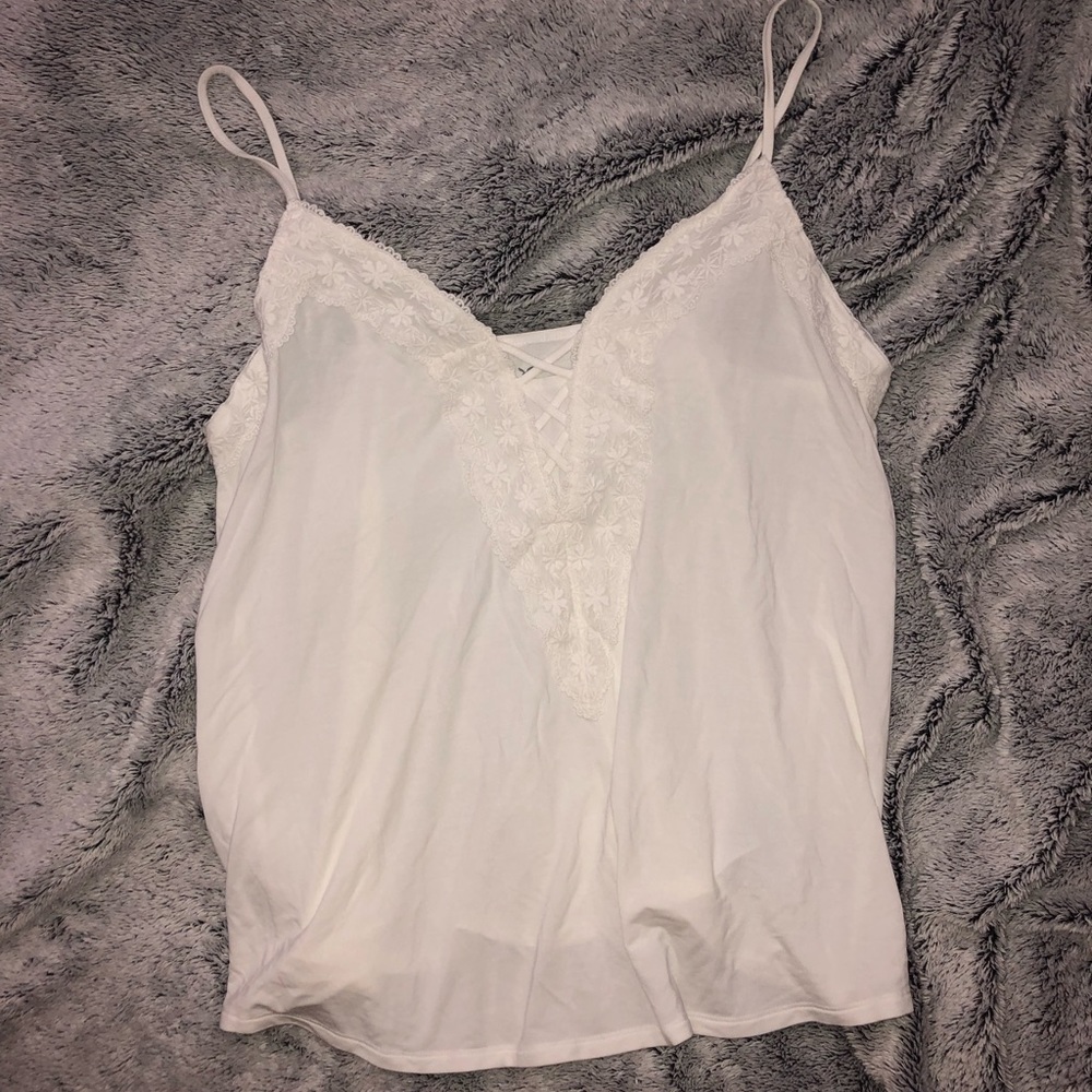 Lacy white tank top